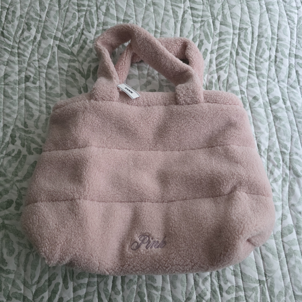 Brand New Pink Fleece Tote Bag